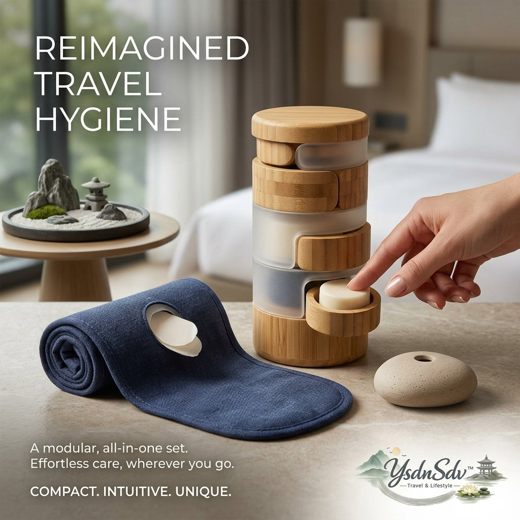 YsdnSdv™ Reimagined Travel Hygiene Kit lifestyle view